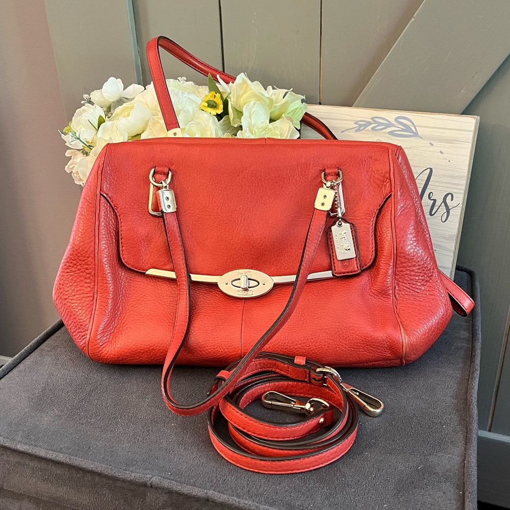 Coach Bag coral orange satchel